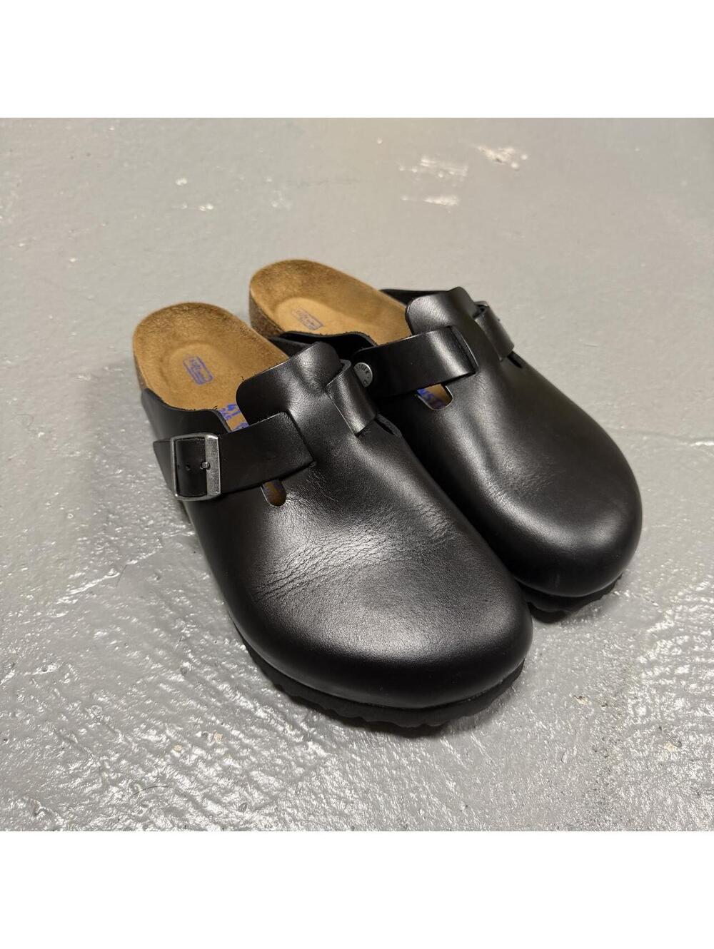 Birkenstock Hard Leather Black Boston Clogs